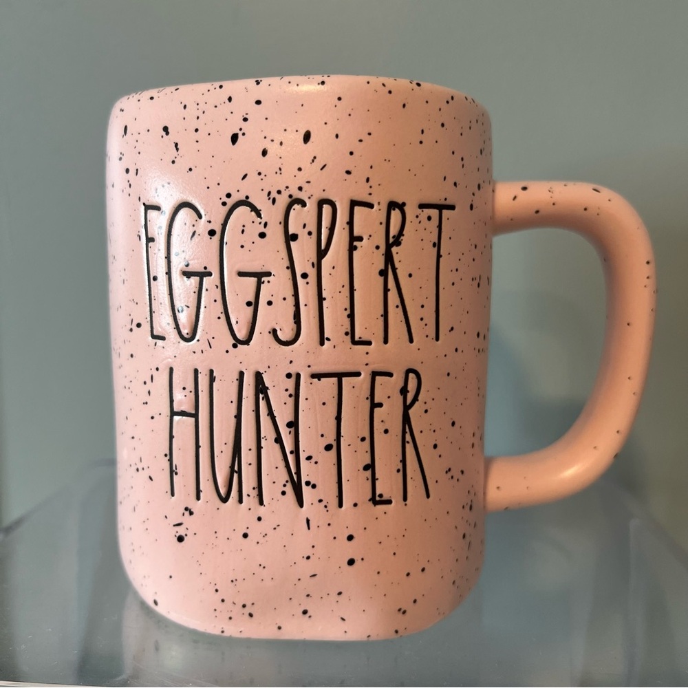 Rae Dunn Artisan Collection Speckled Pink Eggspert Hunter Mug Coffee Cup. 16 oz.